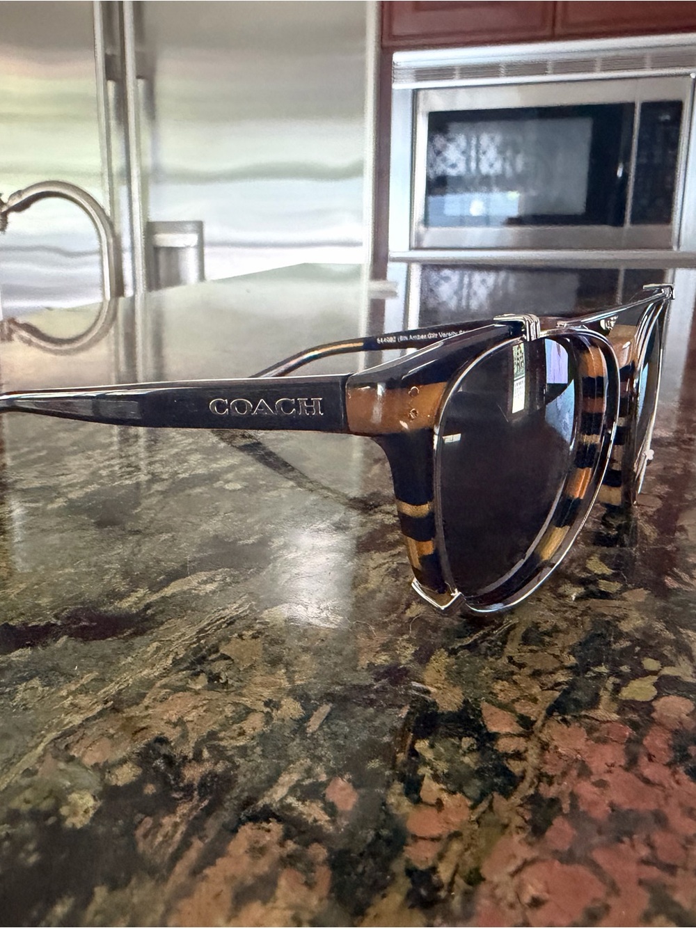 COACH woman’s Black and Silver Aviator Sunglasses - Picture 8 of 10
